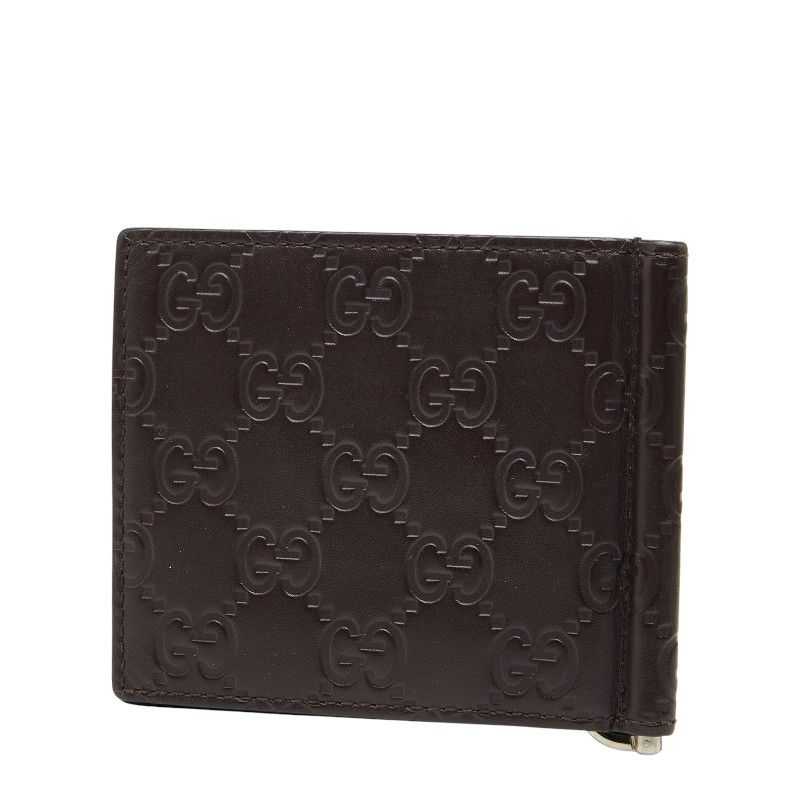 グッチ グッチシマ 二つ折り財布 マネークリップ 170580 ブラウン レザー メンズ GUCCI 1 0243220