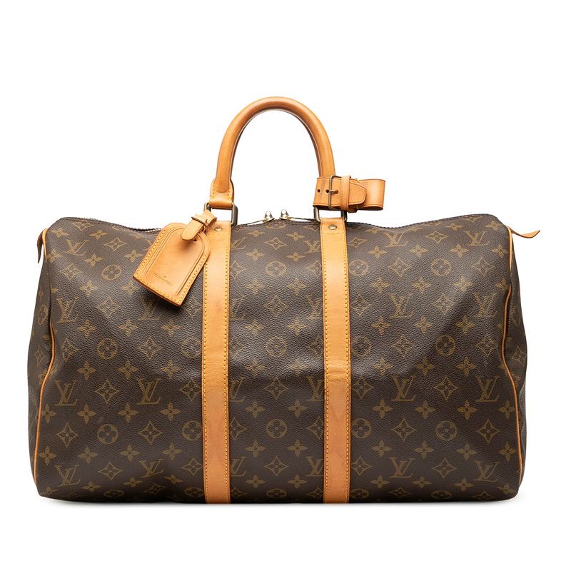 ルイ ヴィトン モノグラム キ−ポル45 ボストンバッグ トラベルバッグ M 41428 ブラウン PVC レザー レディース LOUIS VUITTON 1 0243440