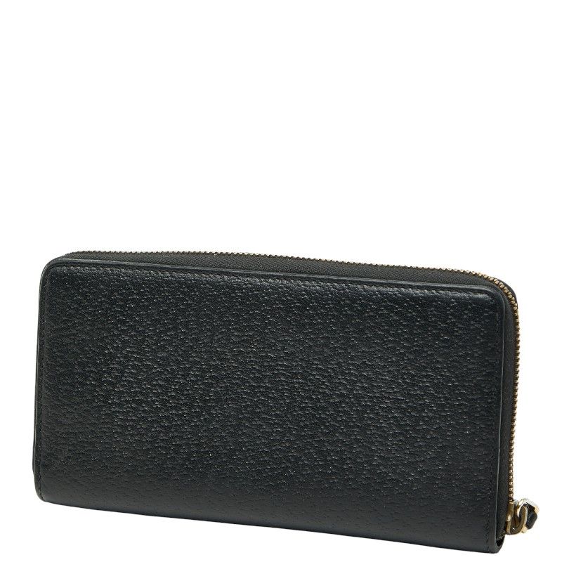 グッチ GGマーモント ラウンドファスナー 長財布 428736 ブラック レザー レディース GUCCI 1 0243458