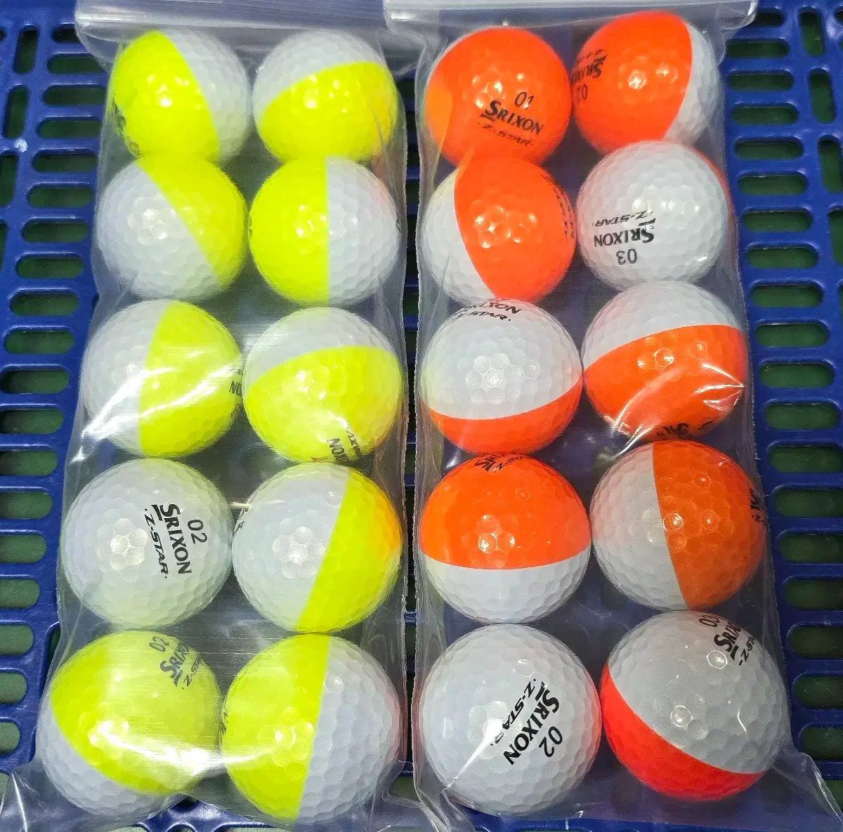 スリクソンロストボールディバイドツートンカラー他年式種類混合52個 スリクソン ディバイド 20個 (A++級) ゴルフ2色ボール ロストボール