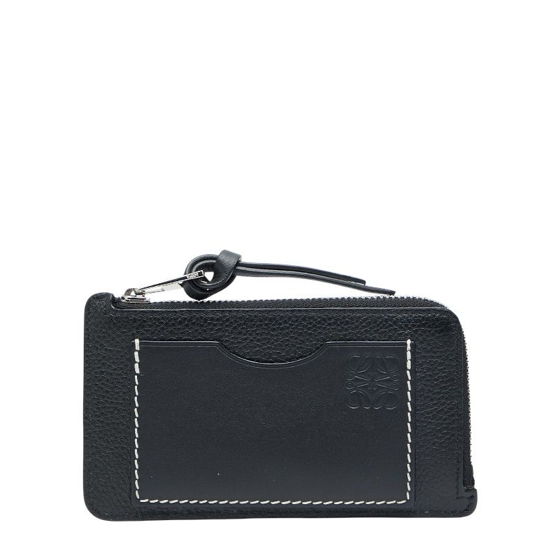 ロエベ アナグラム コインケース パスケース フラグメントケース ブラック レザー レディース LOEWE 214-44839