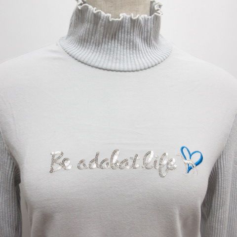 値下げ！【新品】アダバット　ゴルフ　レディース　サイズ38 ハイネック　グレー アダバット adabat 長袖 ハイネック カットソー ゴルフウェア 38