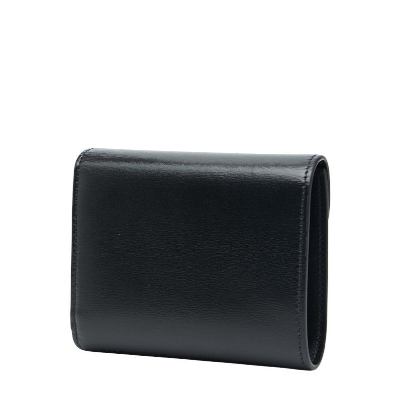 セリーヌ トリオンフ スモール フラップウォレット 三つ折り財布 コンパクトウォレット ブラック レザー レディース CELINE 214 44846