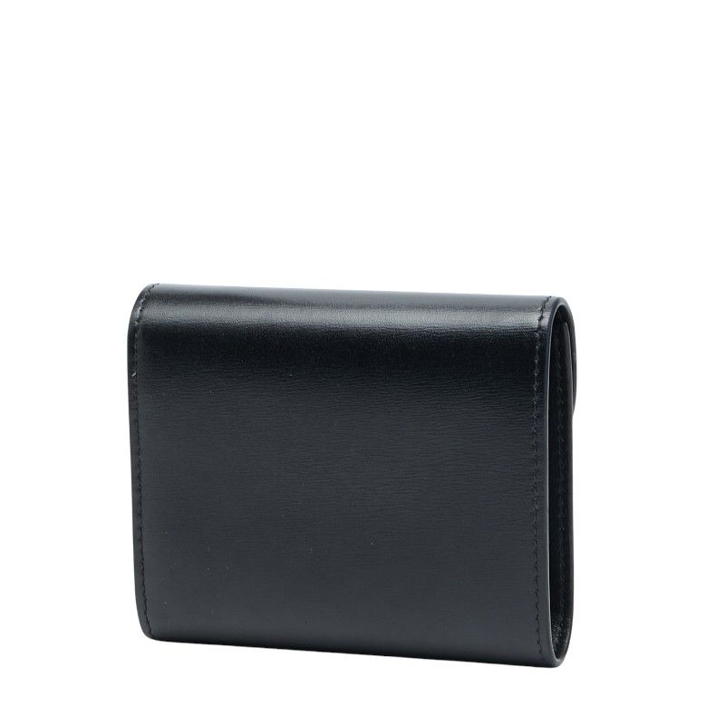 セリーヌ トリオンフ スモール フラップウォレット 三つ折り財布 コンパクトウォレット ブラック レザー レディース CELINE 214 44851