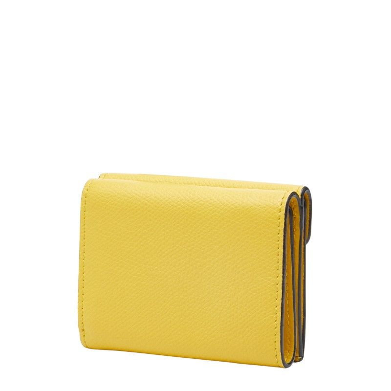 フェンディ ズッカ エフイズ 三つ折り財布 コンパクトウォレット 8 M 0395 イエロー ブラウン レザー PVC レディース FENDI 214 44856