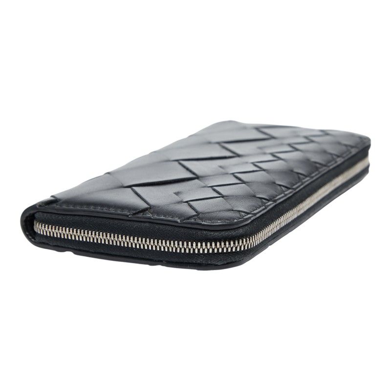  ボッテガヴェネタ イントレチャート ラウンドファスナー 長財布 ブラック レザー レディース 228 46013 その他 小物