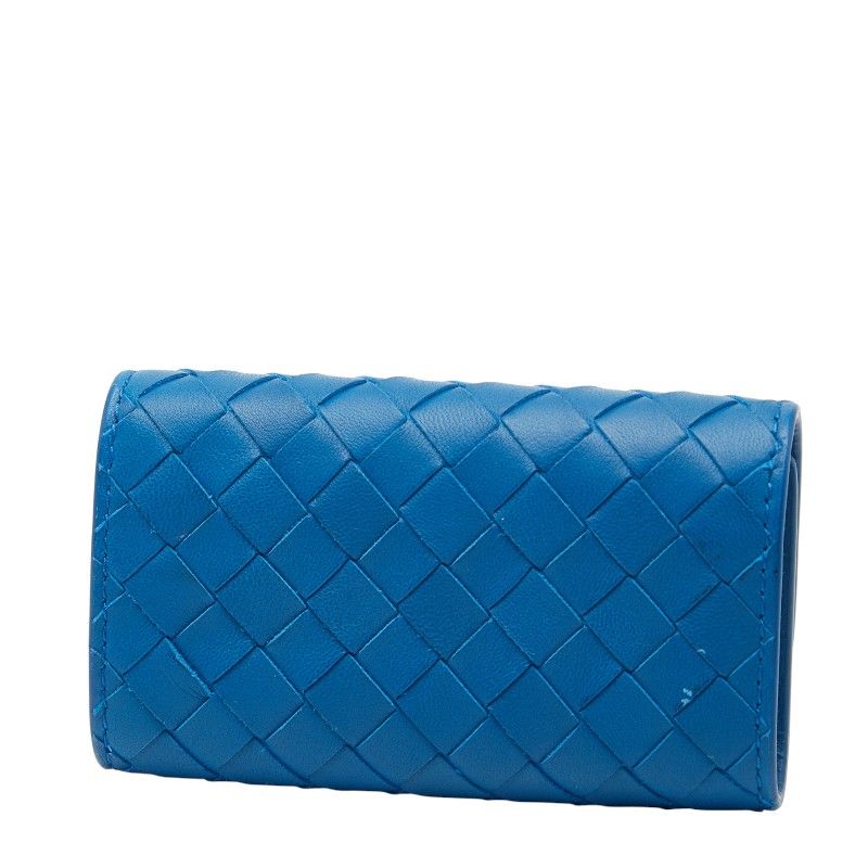 ボッテガヴェネタ イントレチャート キーケース 4連 ブルー レザー レディース 1 0246157