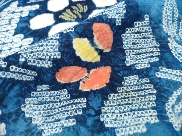  平和屋着物∴夏物 浴衣 有松鳴海絞り 枝椿 綿 ng 浴衣単品 浴衣