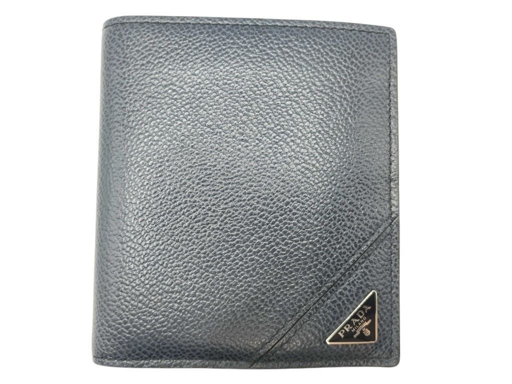PRADA プラダ 財布 トライアングルロゴ 2 MO 004 ブラック レザー メンズ 二つ折り財布 三角ロゴ