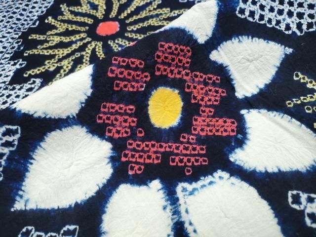  平和屋着物∴夏物 浴衣 有松鳴海絞り 枝菊文 綿 ng 浴衣単品 浴衣