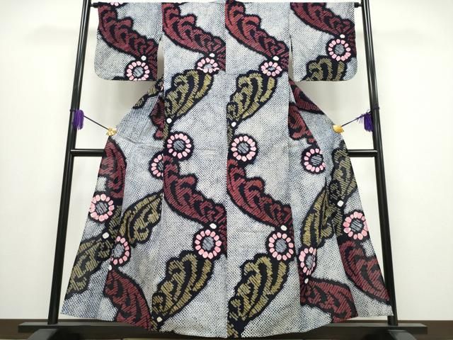 平和屋着物∴夏物 浴衣 有松鳴海絞り 乱菊 綿 ng