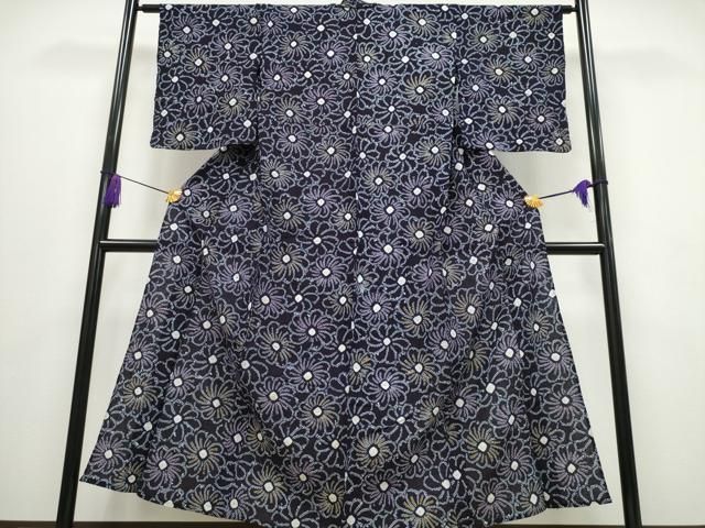 平和屋着物∴夏物 浴衣 有松鳴海絞り 舞菊尽くし 綿 ng