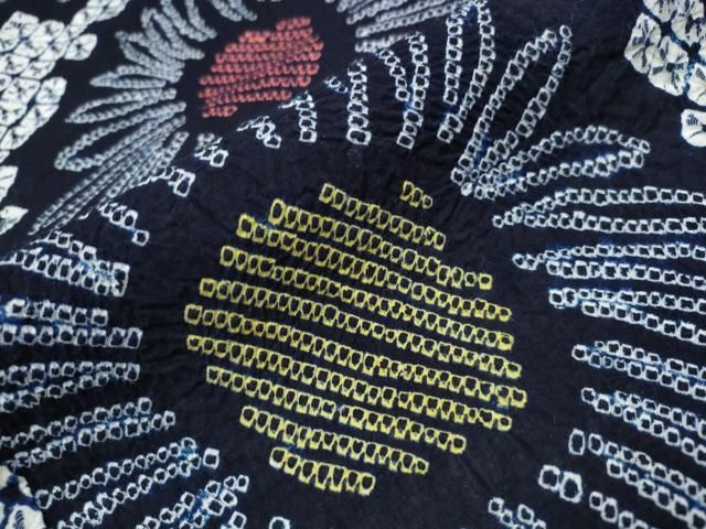  平和屋着物∴夏物 浴衣 有松鳴海絞り 菊文 綿 ng 浴衣単品 浴衣