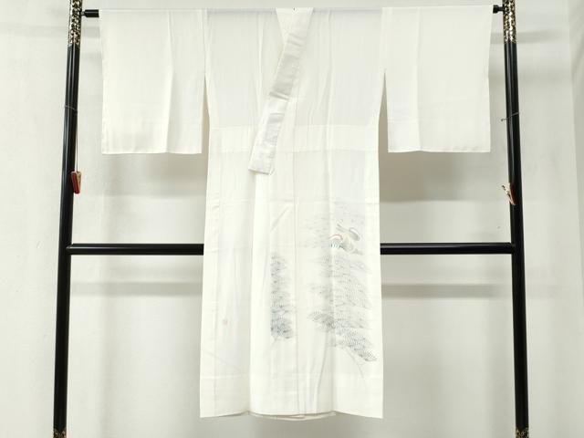 平和屋着物 長襦袢 無双仕立て 手描き 鴛鴦枝松葉文 正絹 yc