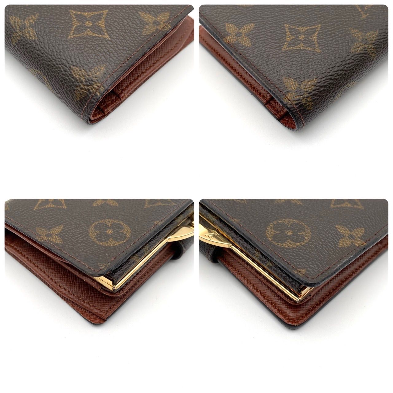 ルイヴィトン モノグラム ヴィエノワ 二つ折り財布 がま口 コンパクト ブラウン ルイヴィトン モノグラム ヴィエノワ 二つ折り財布 がま口 コンパクト