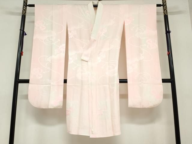 平和屋着物 振袖用長襦袢 袷 雲取り草花地紋 暈し染め 正絹 ud