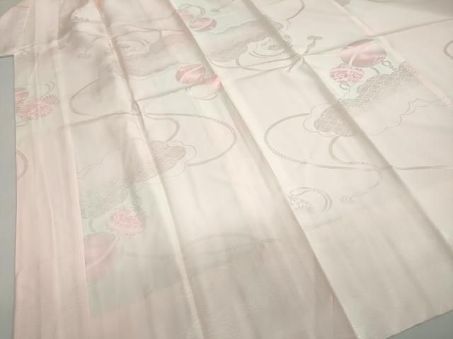 平和屋着物●振袖用長襦袢　袷　雲取り草花地紋　暈し染め　正絹　逸品　DAAZ7268ud 平和屋着物○振袖用長襦袢 袷 雲取り草花地紋 暈し染め 正絹