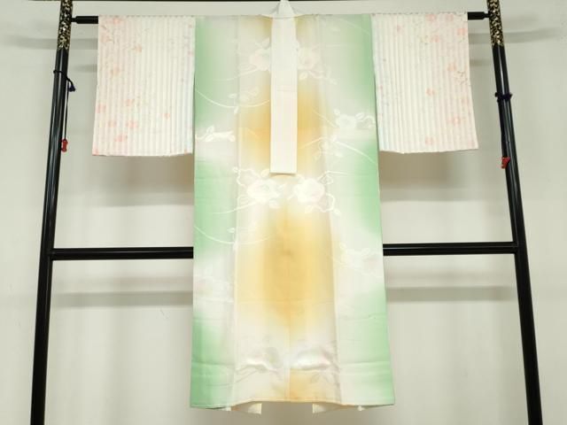 平和屋着物 長襦袢 無双仕立て 舞花地紋 暈し染め 金彩 正絹 ud