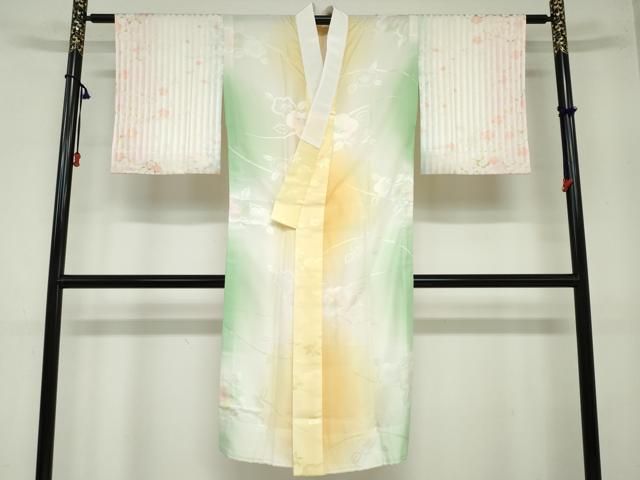 平和屋着物 長襦袢 無双仕立て 舞花地紋 暈し染め 金彩 正絹 ud