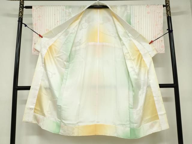  平和屋着物 長襦袢 無双仕立て 舞花地紋 暈し染め 金彩 正絹 ud 長襦袢 長襦袢 半襦袢