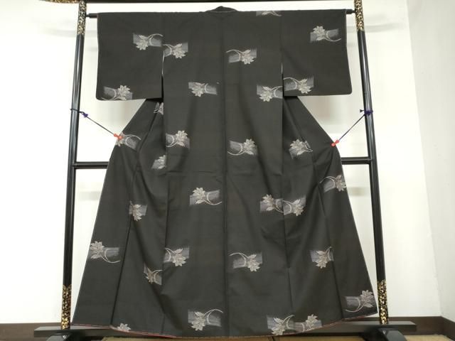 平和屋着物○本場大島紬 地空き 9マルキ 舞花文 正絹 逸品 未使用