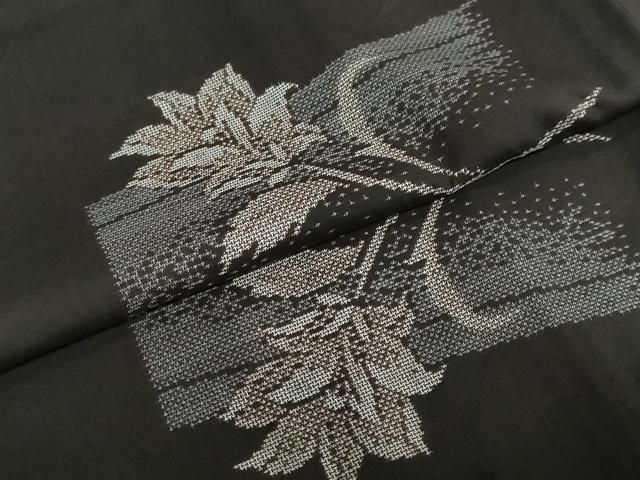 平和屋着物○本場大島紬 地空き 9マルキ 舞花文 正絹 逸品 未使用