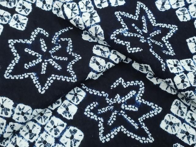 平和屋着物∴夏物 浴衣 有松鳴海絞り 蜘蛛絞り 舞葉文 綿 ng