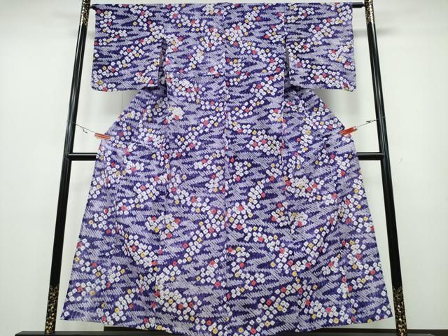 平和屋着物∴夏物 浴衣 有松鳴海絞り 霞吉祥文 綿 ng