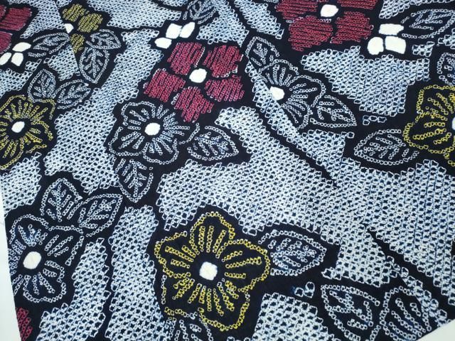  平和屋着物∴夏物 浴衣 有松鳴海絞り 草花文 綿 ng 浴衣単品 浴衣