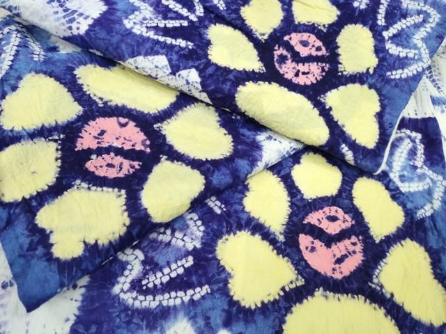 平和屋着物∴夏物 浴衣 有松鳴海絞り 流水牡丹 綿 ng