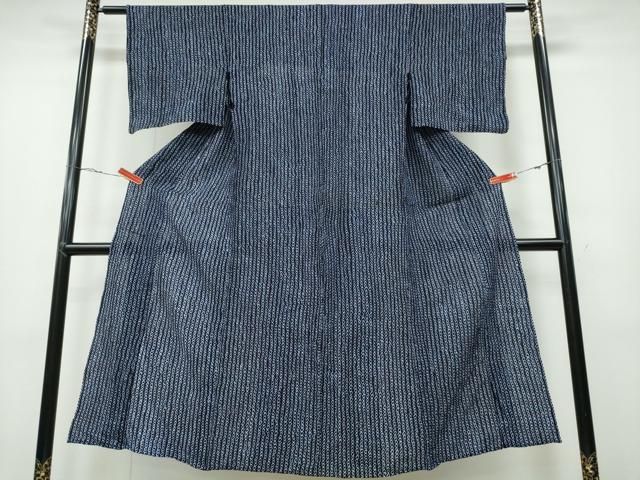 平和屋着物∴夏物 浴衣 有松鳴海絞り よろけ縞 綿 ng