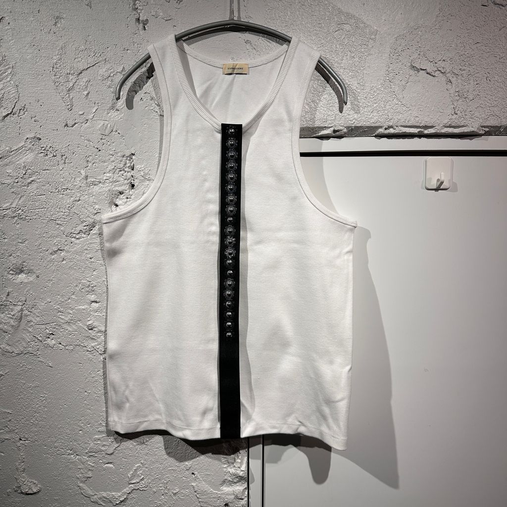 STEFAN COOKE ステファンクック 22 AW TANk TOP With Metal Flowers タンクトップ ホワイト size M 表参道A 12