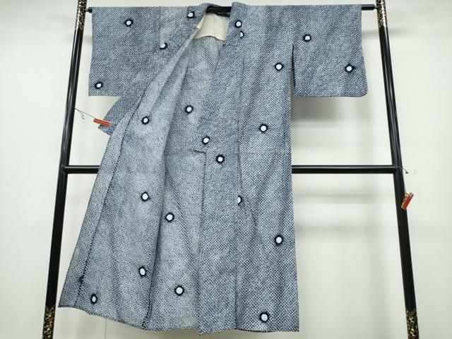 平和屋着物∴夏物 浴衣 有松鳴海絞り 丸文 綿 ng