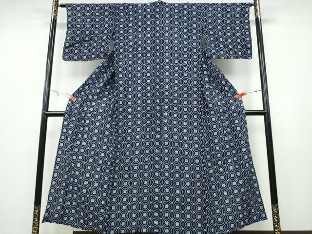 平和屋着物∴夏物 浴衣 有松鳴海絞り 丸重ね吉祥文 綿 ng