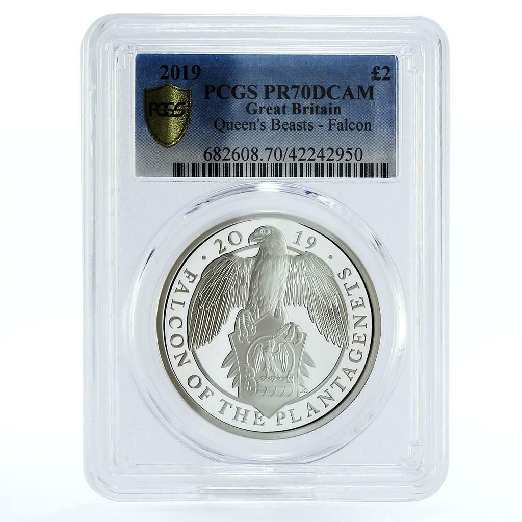 英国 2ポンド クイーンズビーストシリーズ ザ・ファルコン PR70 PCGS