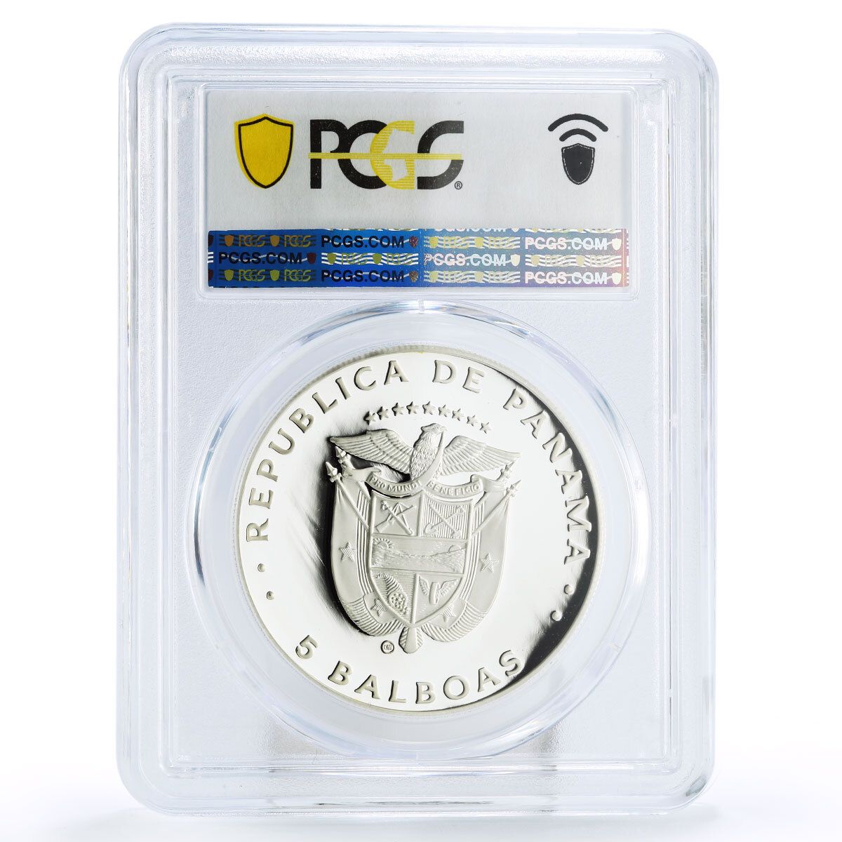 く*み様 1982年 パナマ　サッカーワールドカップ 5バルボアプルーフ銀貨　ケ 5 Balboas (Soccer World Cup 1982) - Panama – Numista