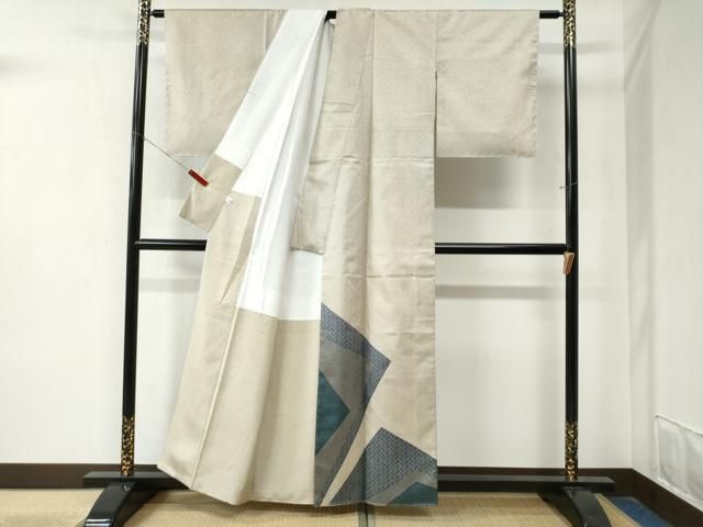 平和屋着物 訪問着 本場染大島紬 檜垣吉祥文 正絹 yc