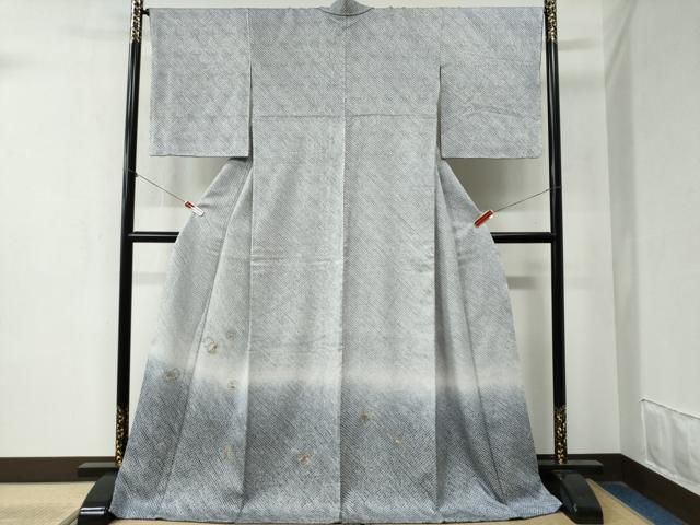 平和屋着物 訪問着 総絞り 総刺繍 雪輪草花文 暈し染め 金彩 ロング丈 正絹 yc