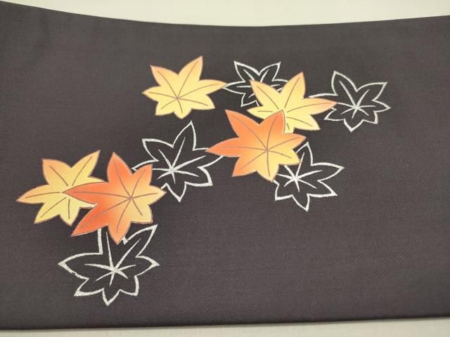  平和屋着物 九寸名古屋帯 舞楓文 銀彩 正絹 op 名古屋帯 帯