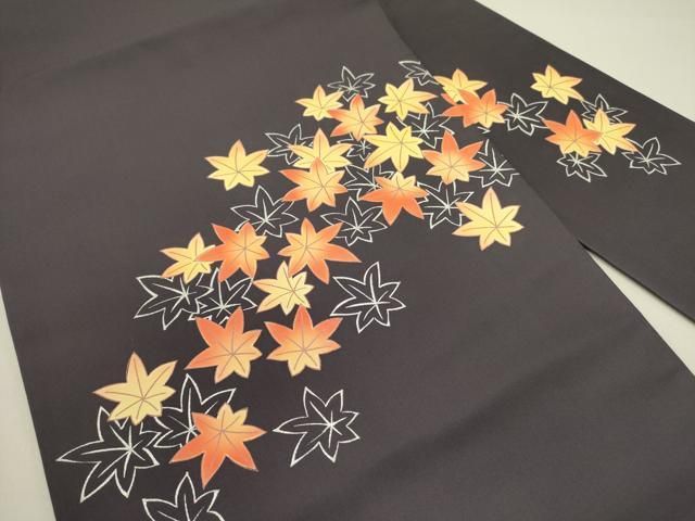 平和屋着物 九寸名古屋帯 舞楓文 銀彩 正絹 op