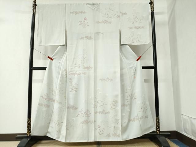 平和屋着物 訪問着 作家物 一珍染 草花文 正絹 yc