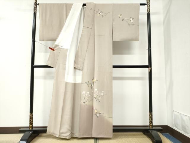 平和屋着物 京加賀糸目友禅作家 山崎巌 訪問着 枝花文 暈し染め 正絹 yc