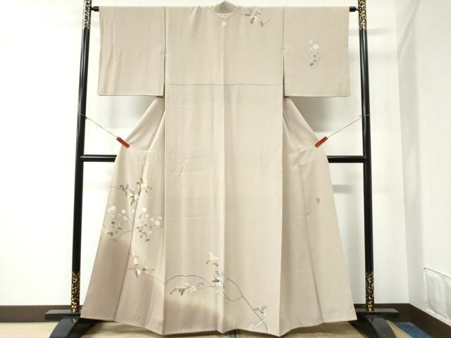 平和屋着物○京加賀糸目友禅作家 山崎巌 訪問着 枝花文 暈し染め 正絹