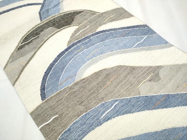  平和屋着物 スリーシーズン 春夏秋 両面 全通柄袋帯 流水文 金銀糸 正絹 hy 袋帯 帯