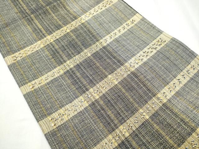 平和屋着物 全通柄袋帯 横段文 金糸 正絹 hy