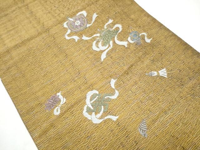 平和屋着物 六通柄袋帯 唐織 器物吉祥文 金糸 正絹 hy