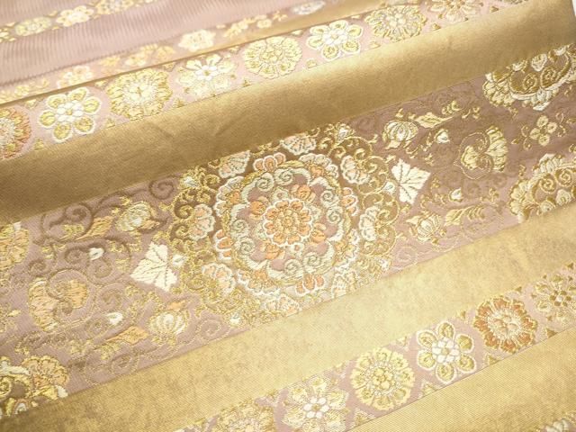  平和屋着物 西陣織 陰山織物謹製 箔屋清兵衛 六通柄袋帯 唐織 正倉院間道 本金箔 正絹 hy 袋帯 帯