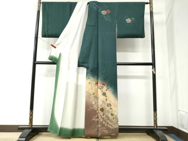 平和屋着物 訪問着 辻が花 手描き 絞り 暈し染め 正絹 yc