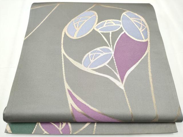 平和屋着物○世界的人形師 辻村寿三郎 ジュサブロー 全通柄袋帯 枝花文