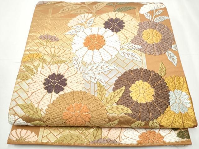 平和屋着物 西陣 河合美術織物謹製 六通柄袋帯 唐織 能衣錦 金糸 正絹 hy